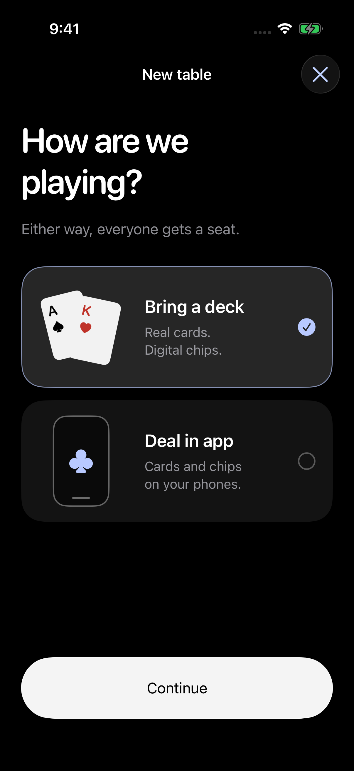 Native Porch setup: Bring a deck or Deal in app